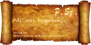 Pázsit Szabolcs névjegykártya