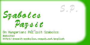 szabolcs pazsit business card